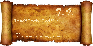 Tomásch Iván névjegykártya